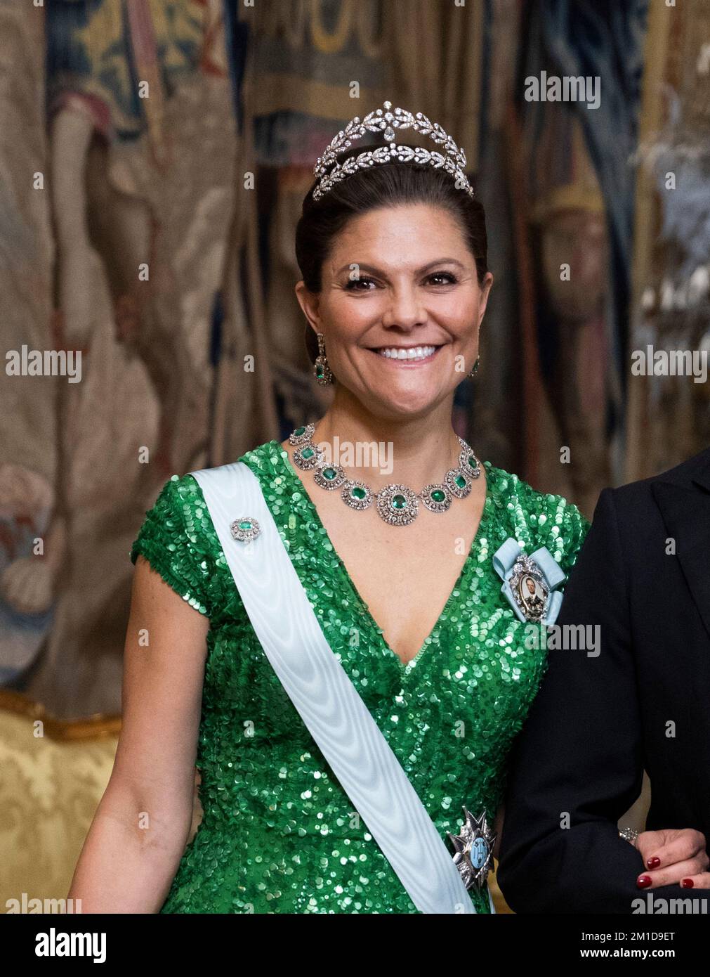 Crown Princess Victoria attends the King's dinner for the Nobel laureates at the Royal Palace in Stockholm, Sweden, 11 December 2022.  Photo: Pontus Lundahl / TT / 10050 Stock Photo