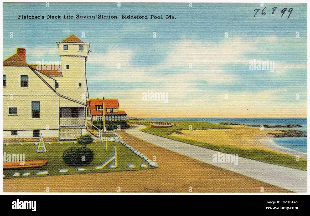 Fletcher's Neck Life Saving Station, Biddeford Pool, Me. , Tichnor