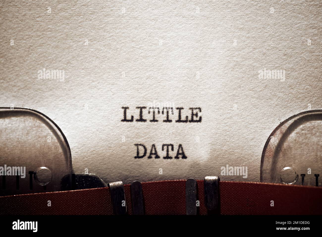 Little data phrase written with a typewriter. Stock Photo
