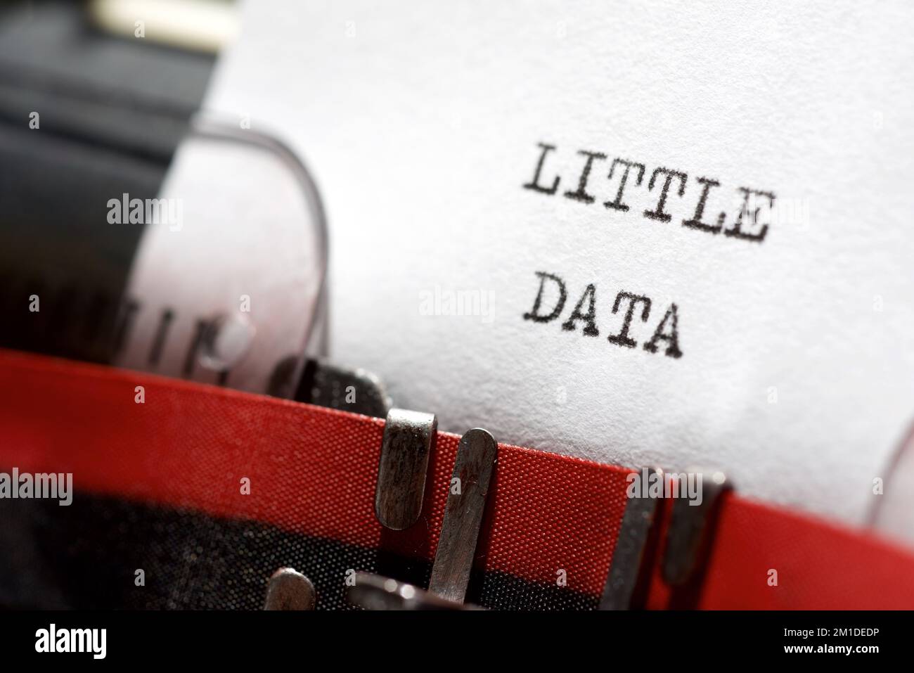 Little data phrase written with a typewriter. Stock Photo