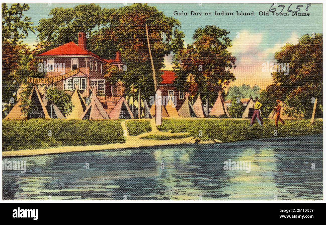 Gala Day on Indian Island, Old Town, Maine , Tichnor Brothers