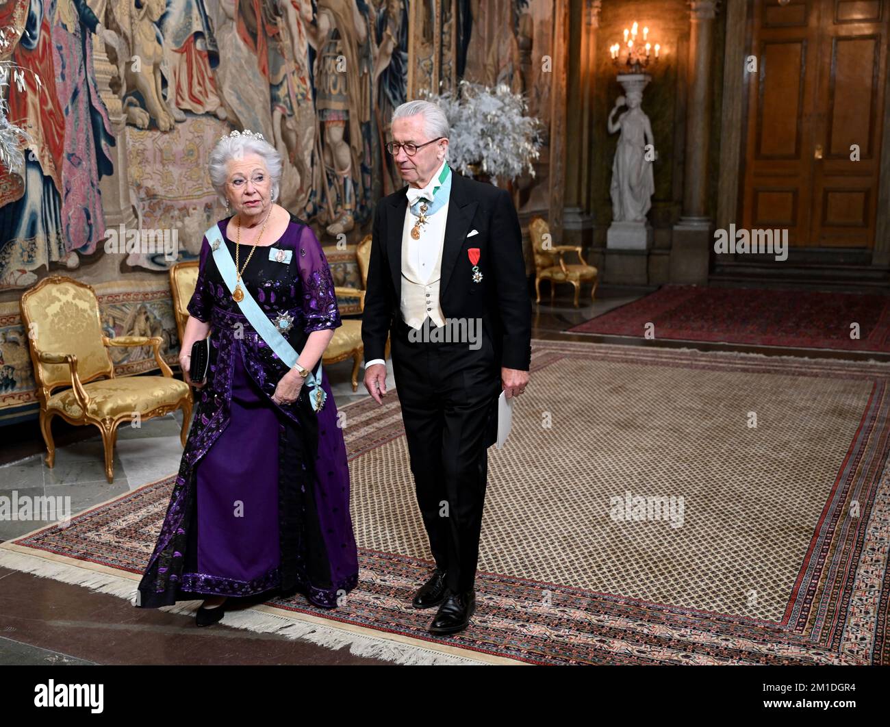 Princess Christina and Tord Magnuson attend the King's dinner for the Nobel laureates at the Royal Palace in Stockholm, Sweden, 11 December 2022. Photo: Pontus Lundahl / TT / 10050 Stock Photo