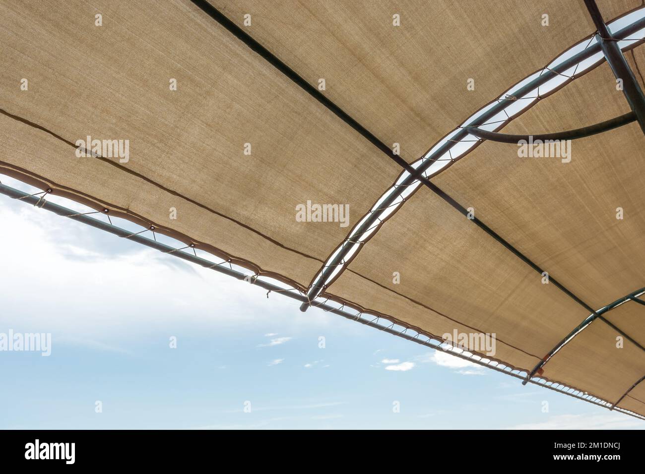 Large canopy made of fabric for protection against the sun Stock Photo