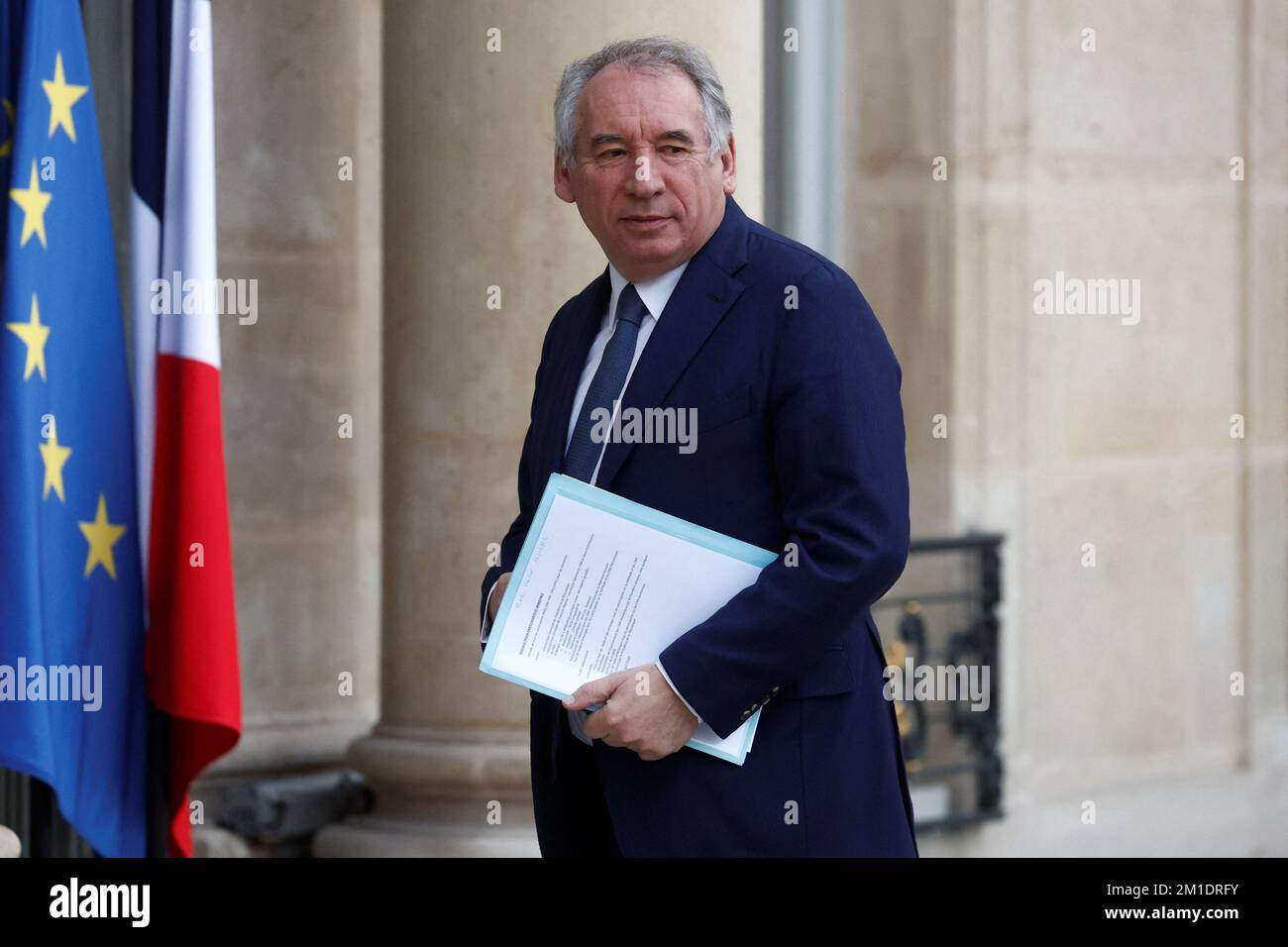 Francois Bayrou, leader of French centrist party MoDem (Mouvement  Democrate), arrives to attend the second plenary session of the Conseil  National de la Refondation (CNR - National Council for Refoundation) at the