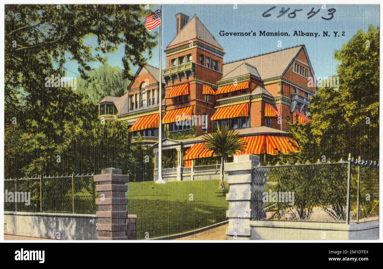 Governor's Mansion, Albany, N. Y. , Government facilities, Houses, Tichnor Brothers Collection, postcards of the United States Stock Photo
