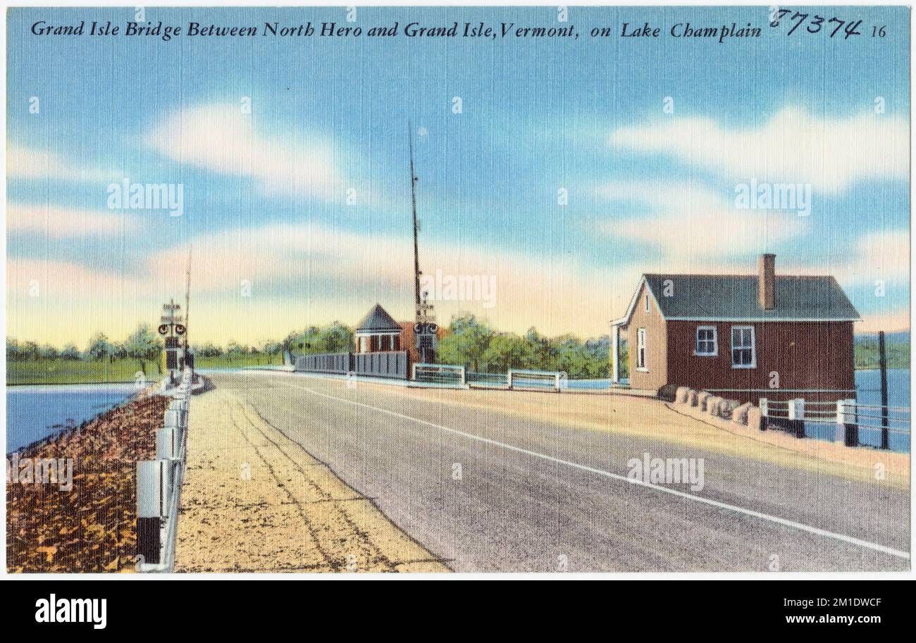 Grand Isle Bridge between North Hero and Grand Isle, Vermont, on Lake
