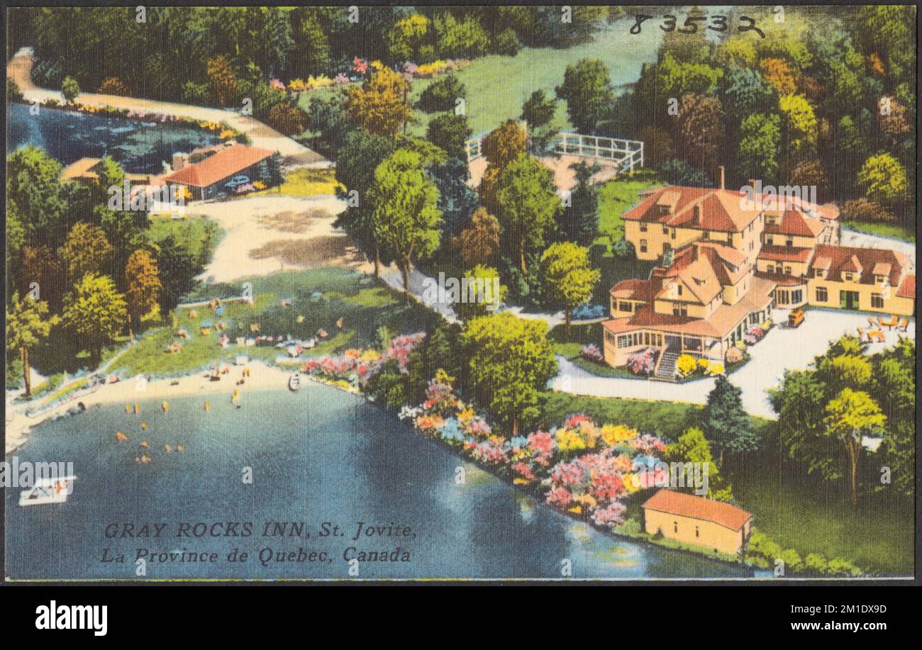 Gray Rocks Inn, St. Jovite, la province de Quebec, Canada , Beaches, Hotels, Tichnor Brothers Collection, postcards of the United States Stock Photo