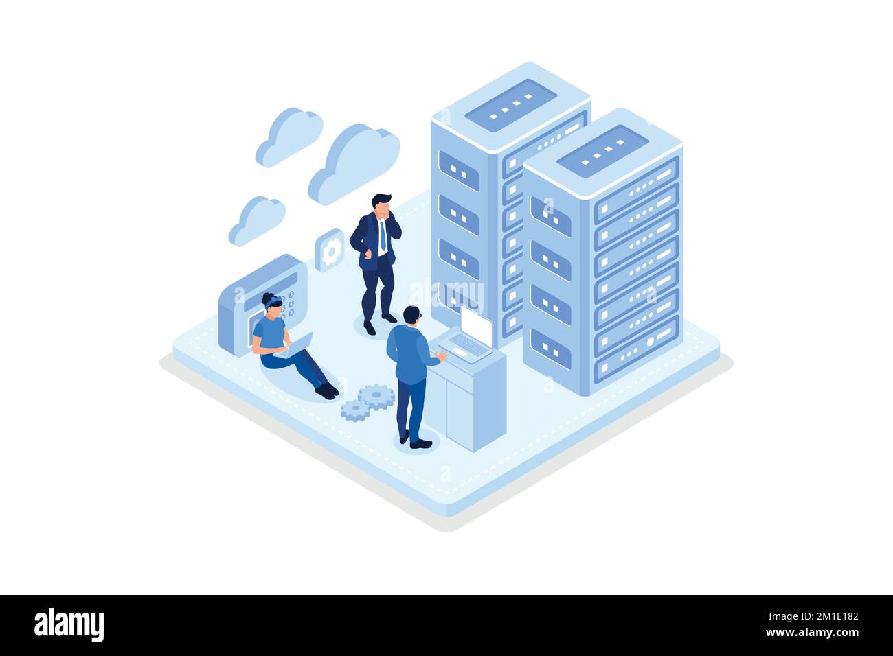 Data center concept with character. Can use for web banner ...