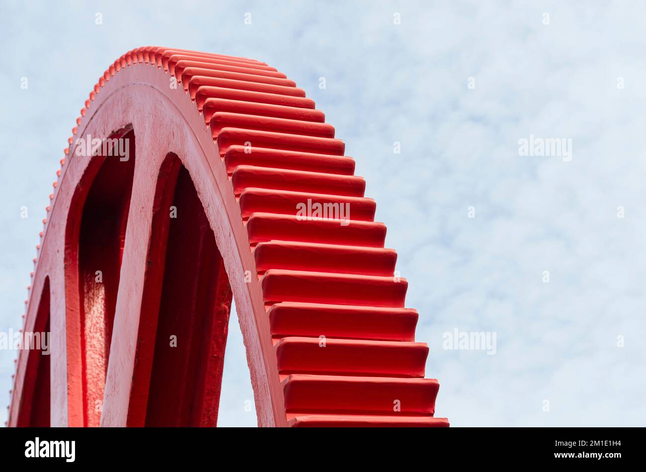 Red cog wheel of a bucketwheel excavator Stock Photo Alamy