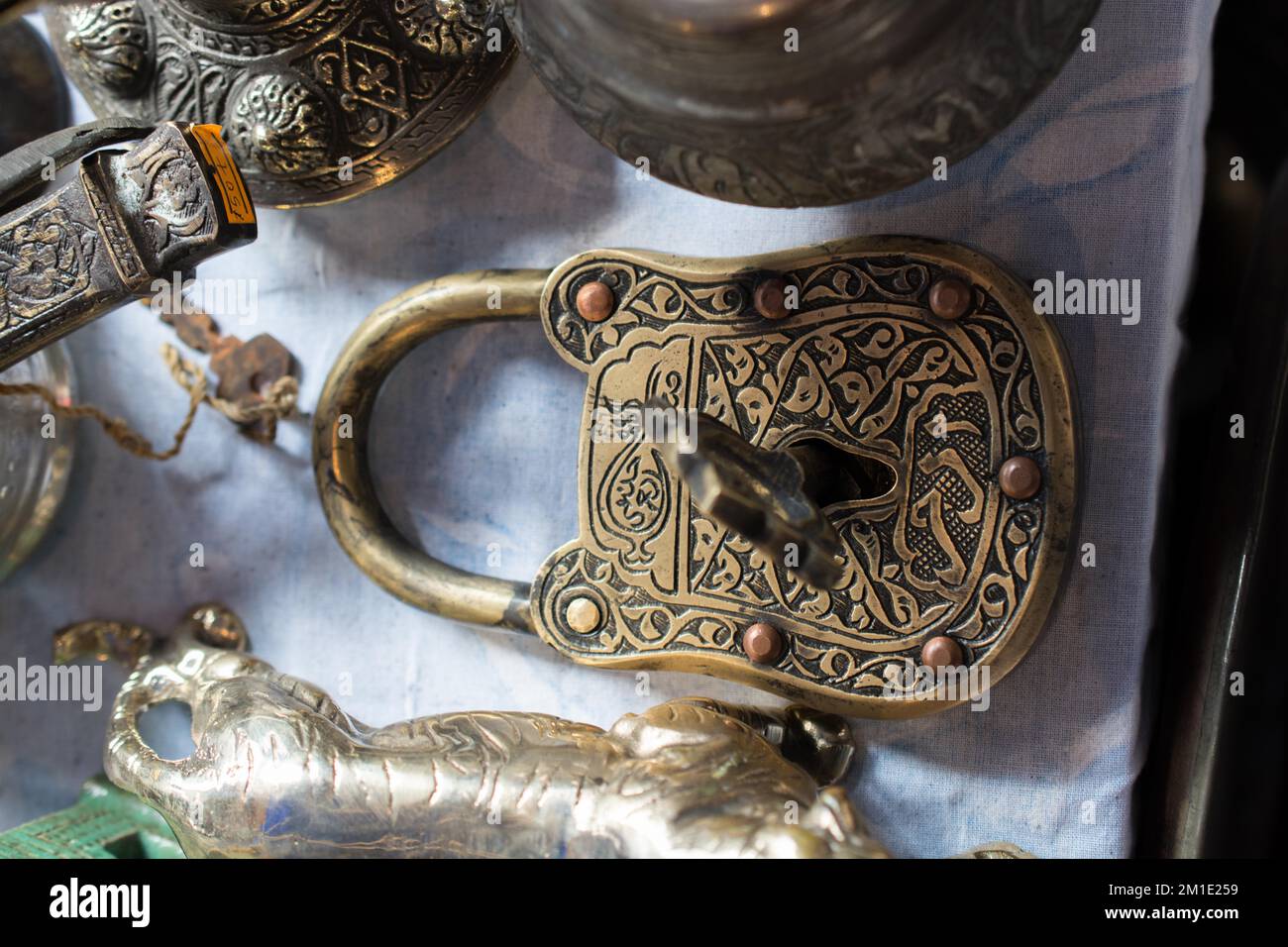 Retro styled color decorativel key made of metal Stock Photo Alamy