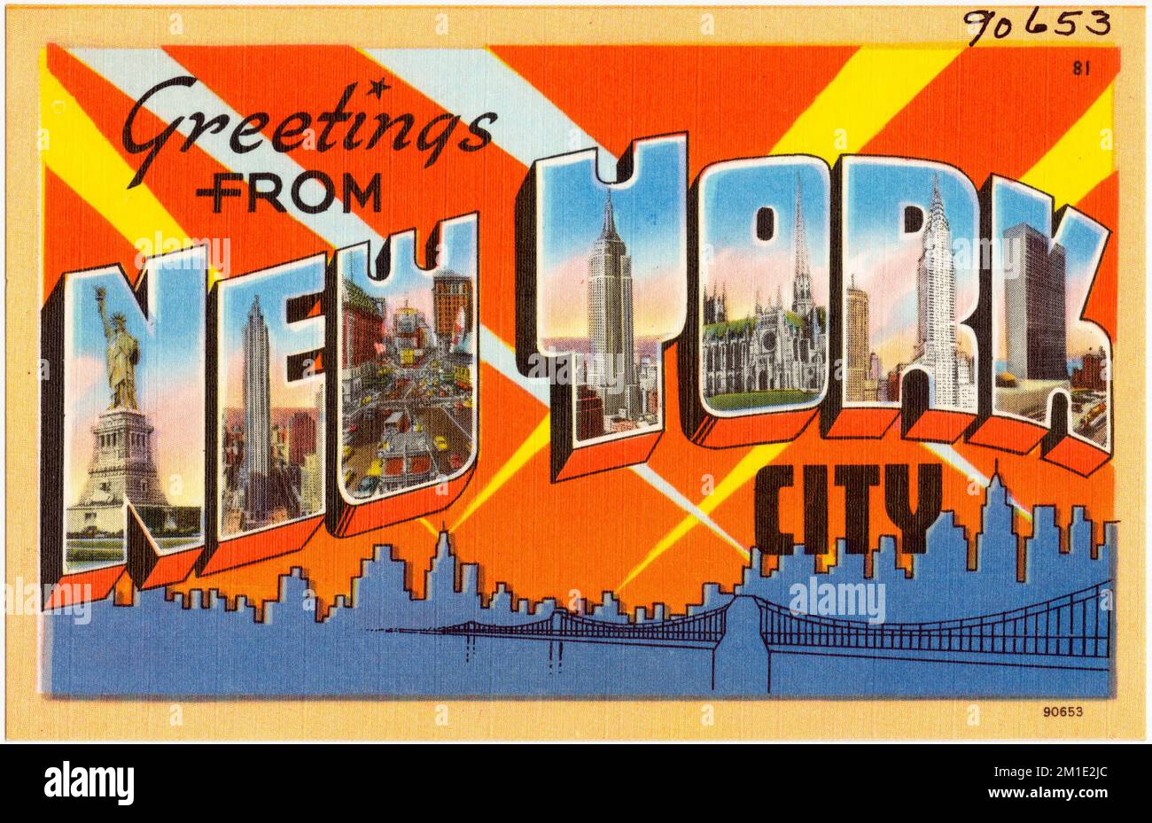 Greetings from new york postcard hi-res stock photography and