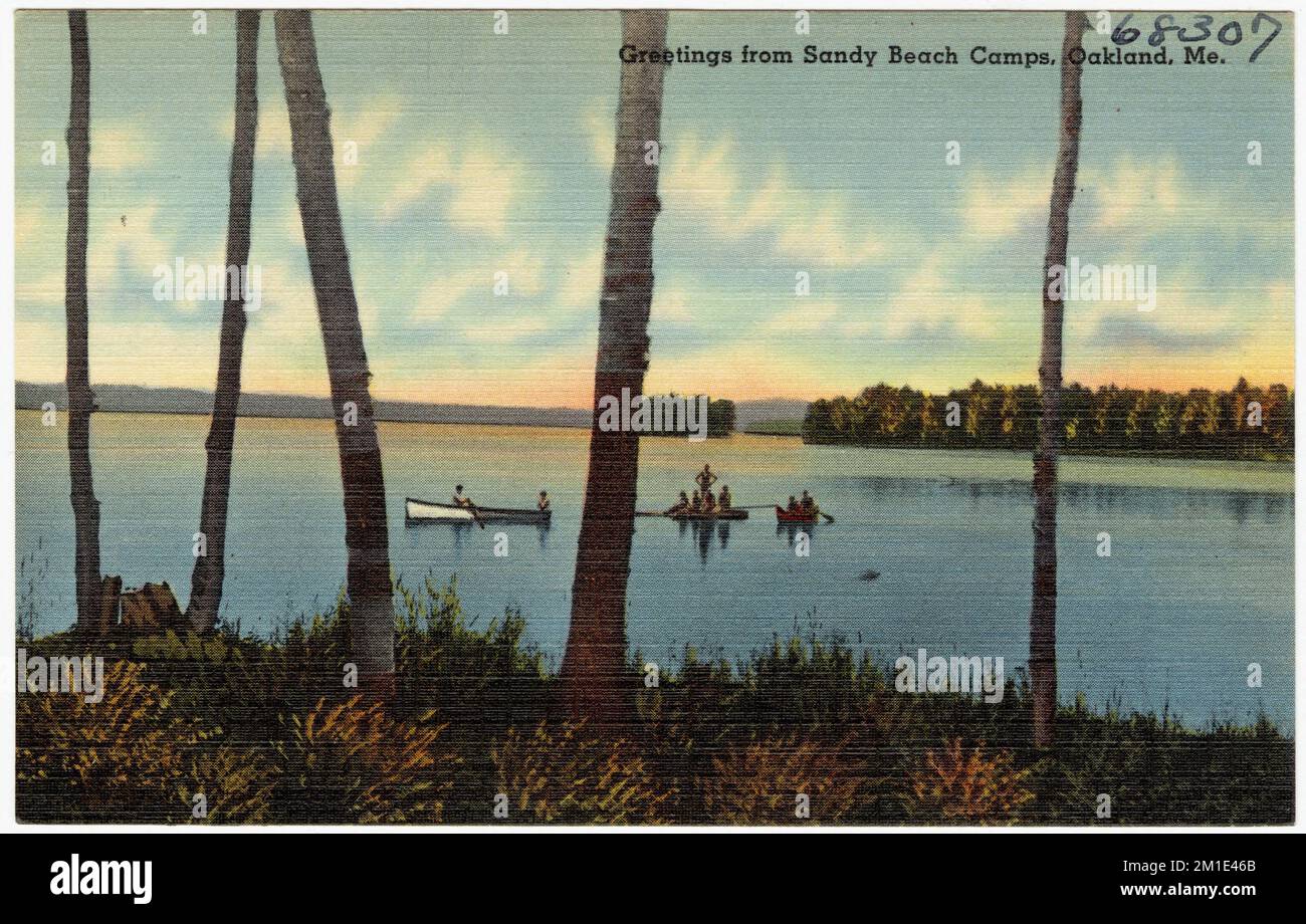 Greetings from Sandy Beach Camps, Oakland, Me. , Lakes & ponds, Tichnor
