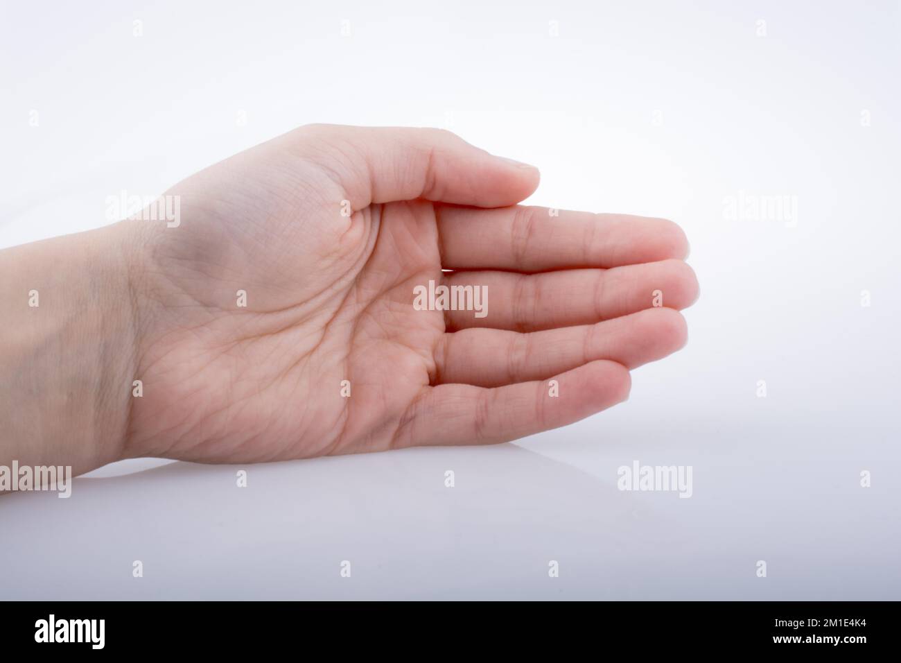 Hand holding on a white background Stock Photo - Alamy