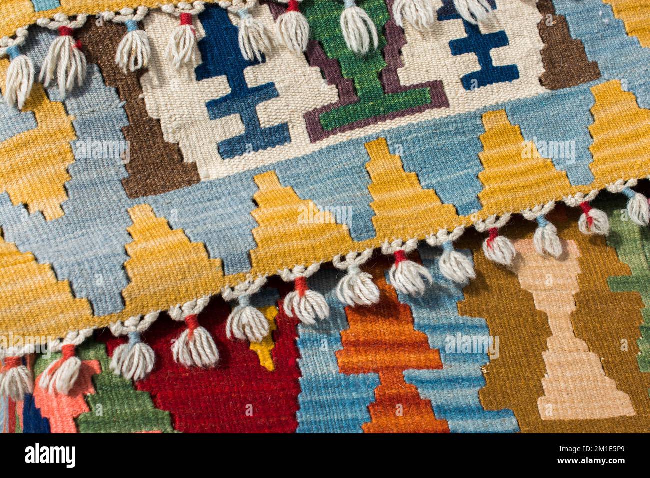 Old hand made carpet and rugs of traditional types Stock Photo Alamy