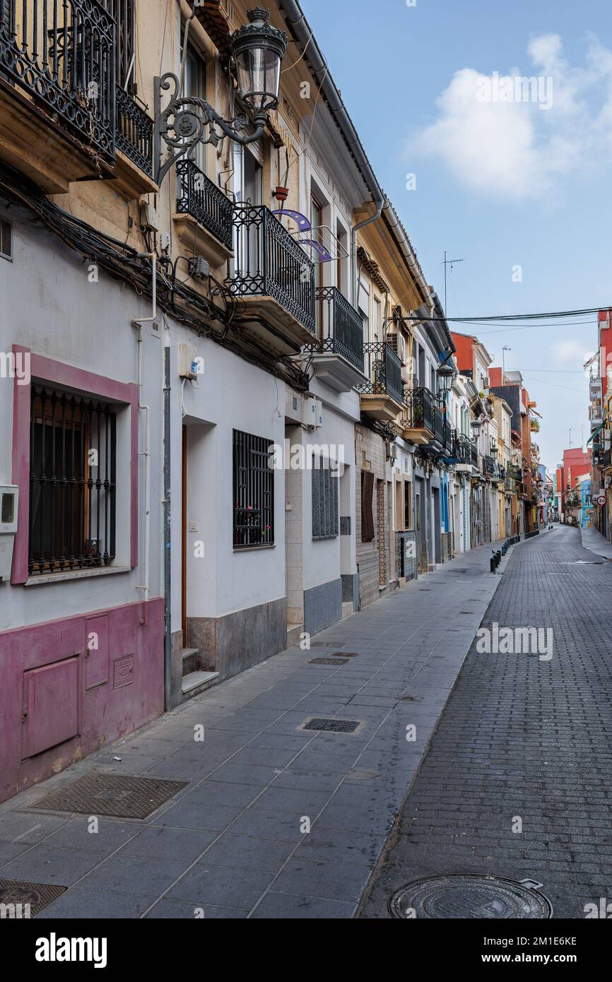 Houses in El Cabanyal, a Neighborhood in the City of Valencia, Spain