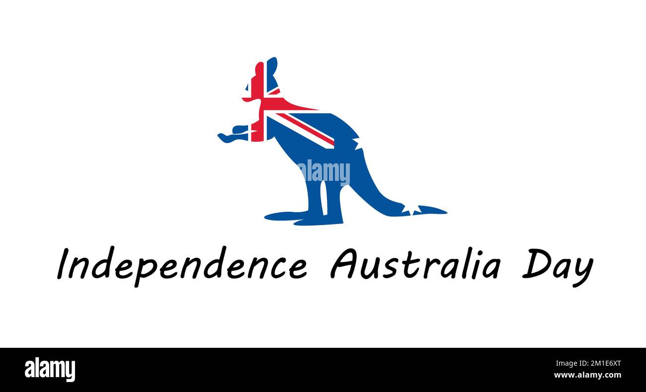 Australia Independence Day with kangaroo. Welcome page Stock Vector