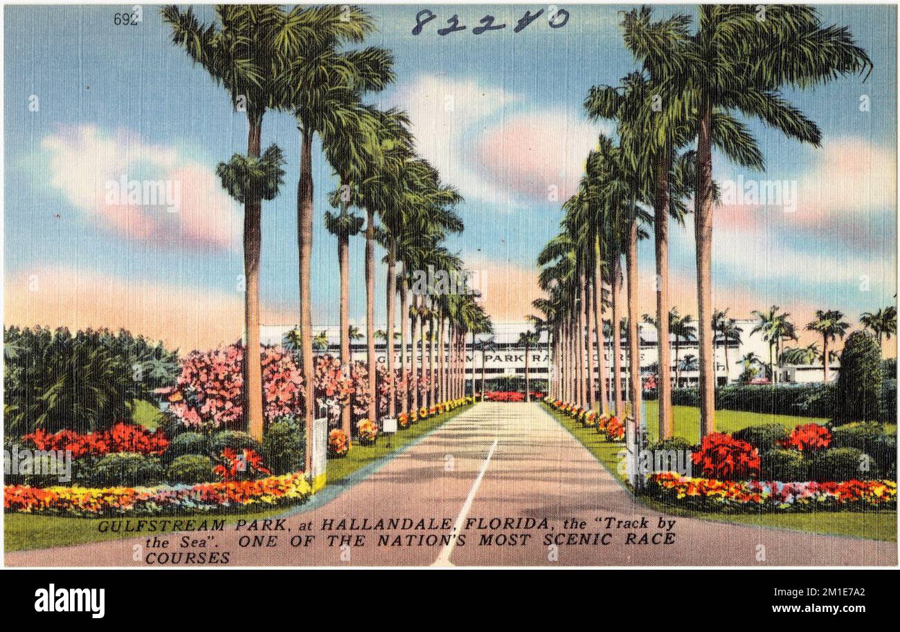 Gulfstream Park, at Hallandale, Florida, the 'track by the sea'. One of ...