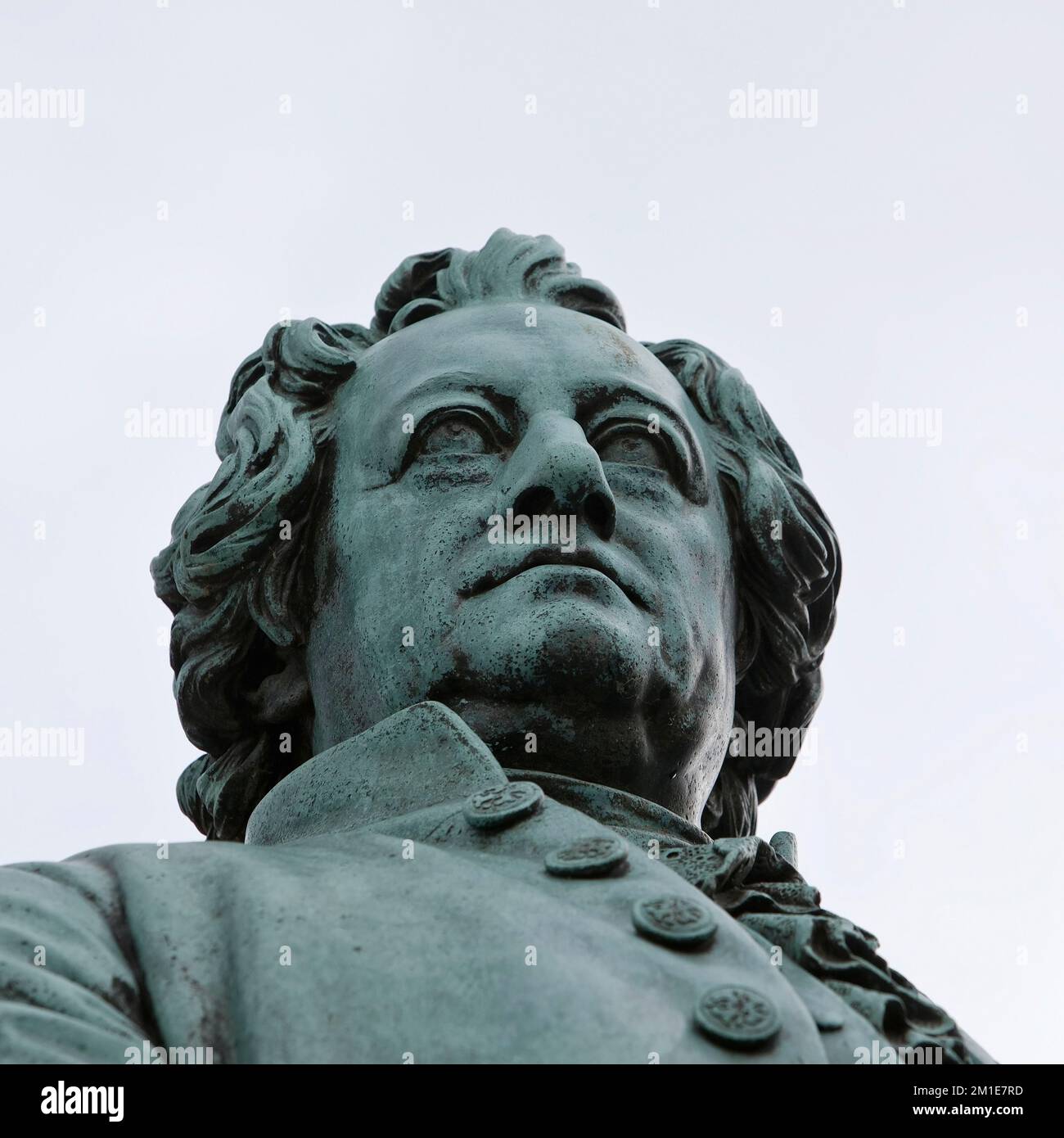 Johann Wolfgang von Goethe, portrait, double statue Goethe-Schiller monument, sculptor Ernst Rietschel, Weimar, Thuringia, Germany, Europe Stock Photo