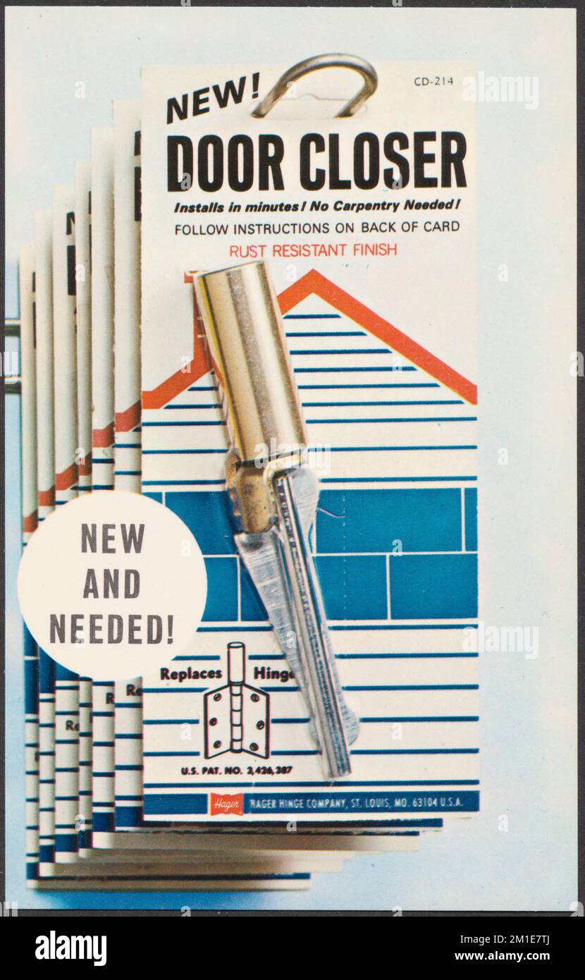 Hager door closer , Hardware, Tichnor Brothers Collection, postcards of