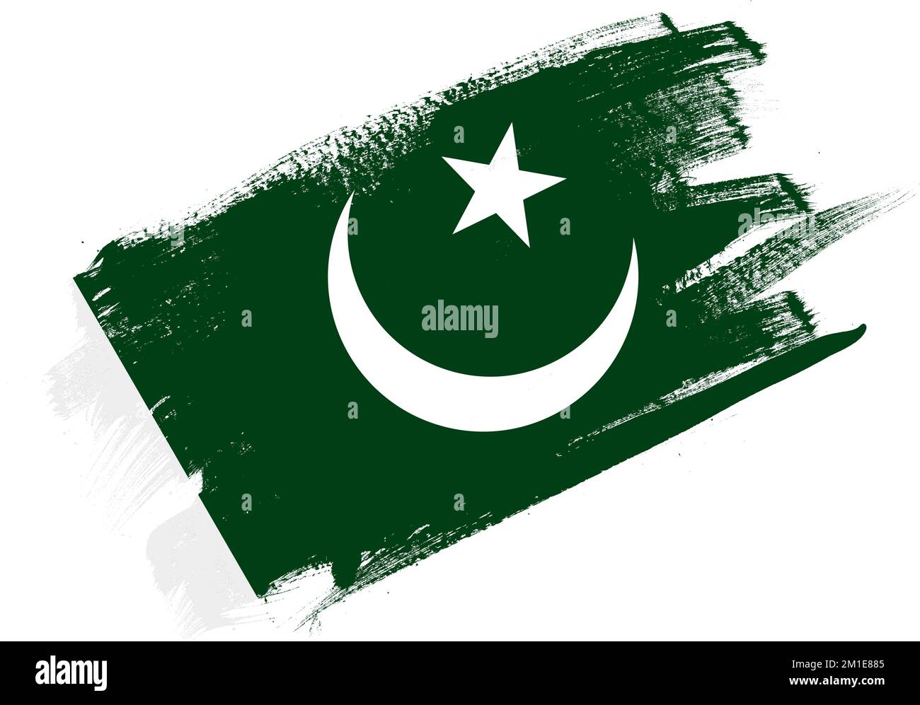 Abstract paint brush textured flag of pakistan on white background ...
