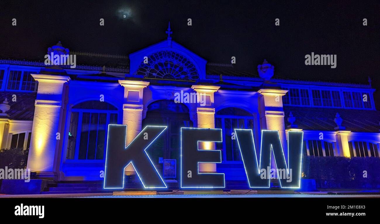 Christmas lights at Kew Gardens Stock Photo Alamy