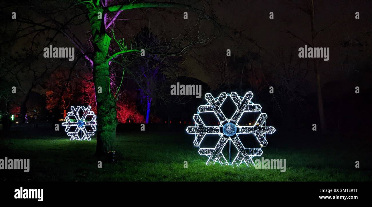Christmas lights at Kew Gardens Stock Photo Alamy