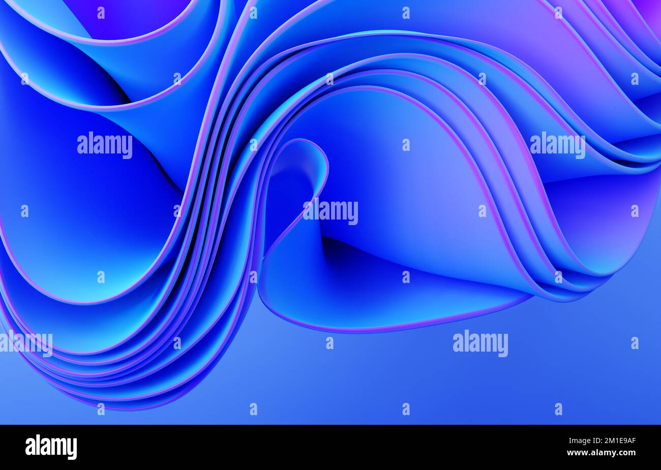 Abstract modern neon, blue, violet colors background with ruffle
