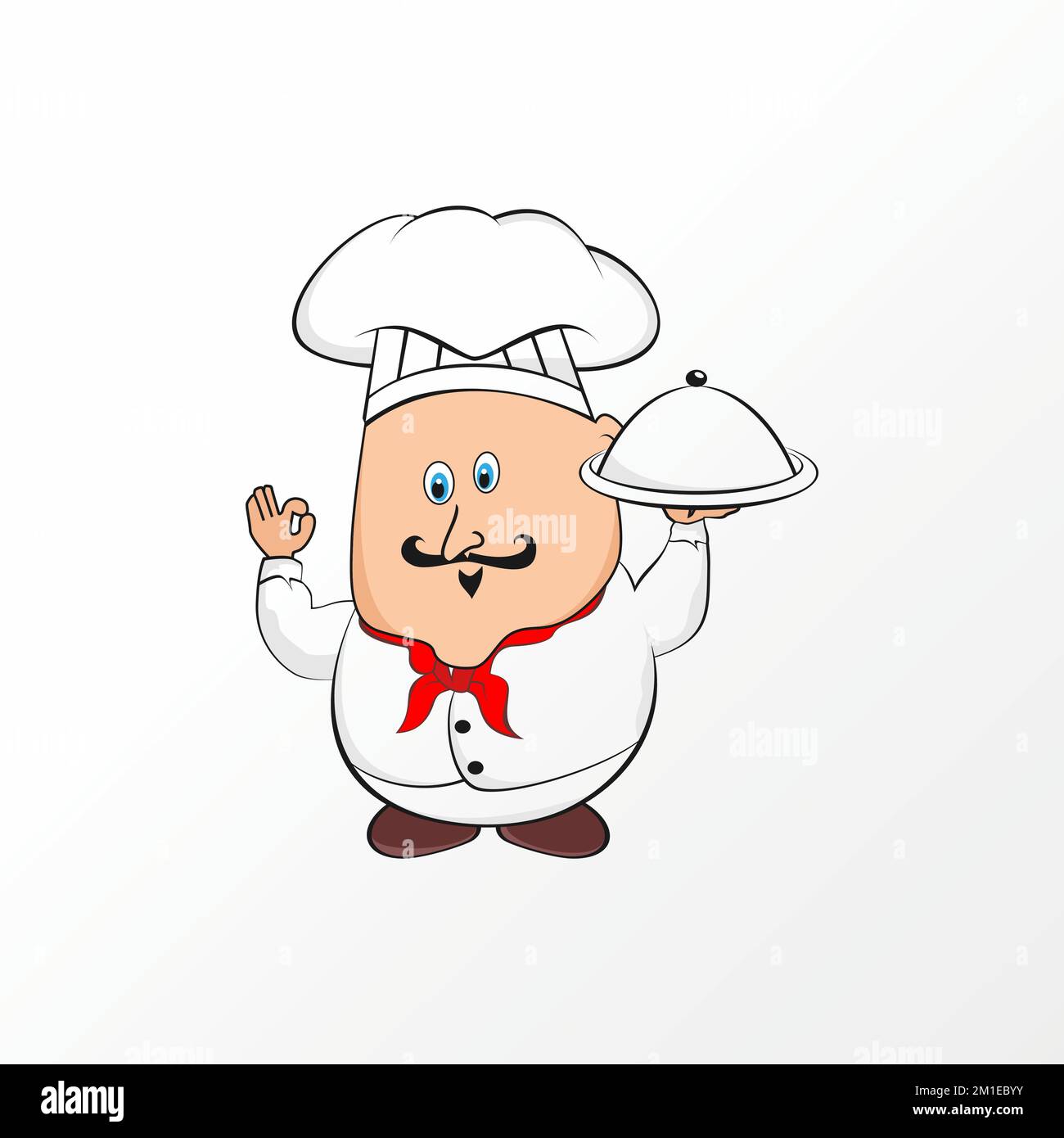 Chef in serving special food Image graphic icon logo design abstract concept vector stock. Can be used as a symbol related to cooking or character Stock Vector