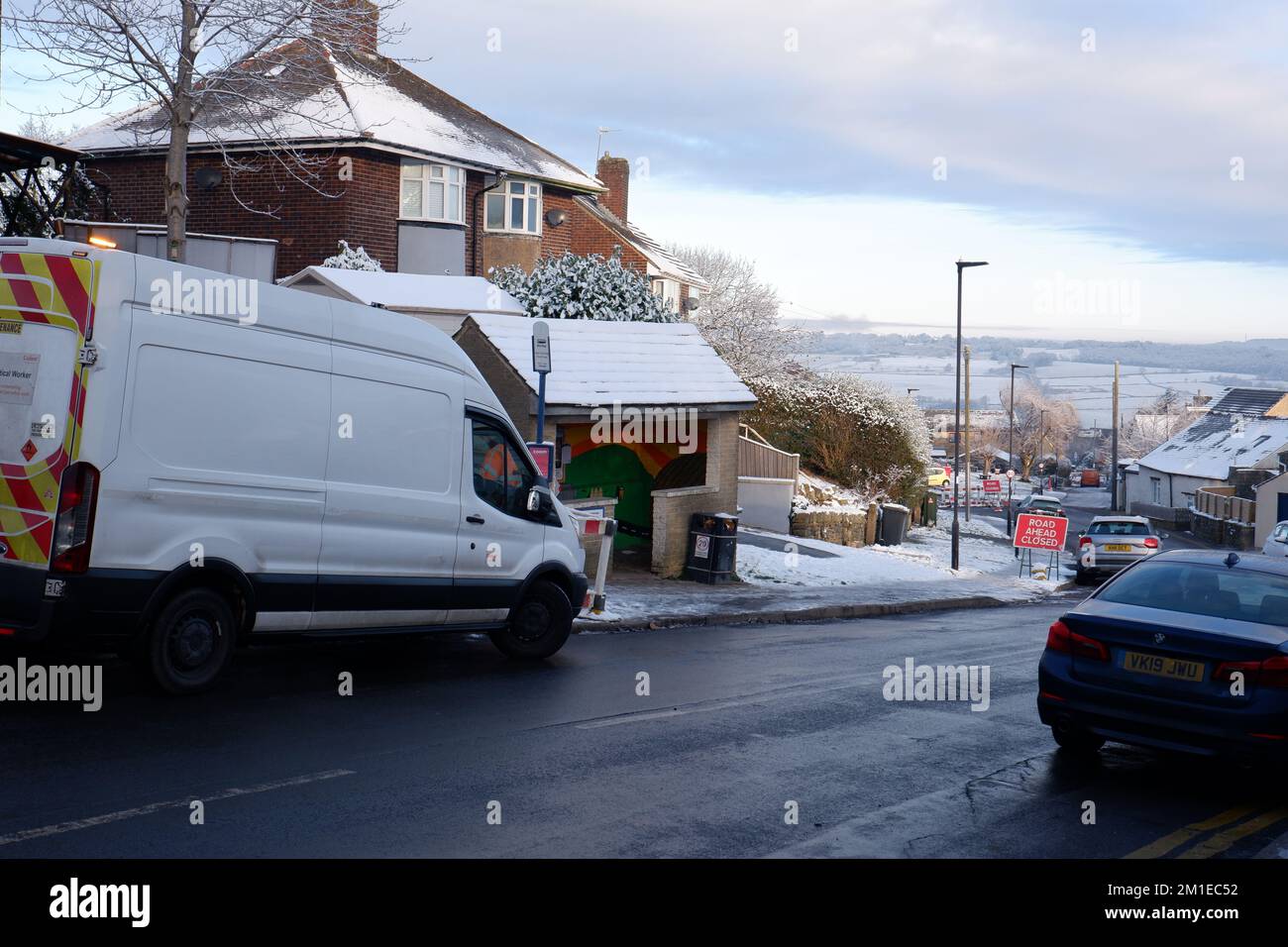 Cadent Gas van in Stannington December 2022 after a burst Yorkshire Water pipe flooded a gas main cutting off gas to 2000 homes in icy weather Stock Photo