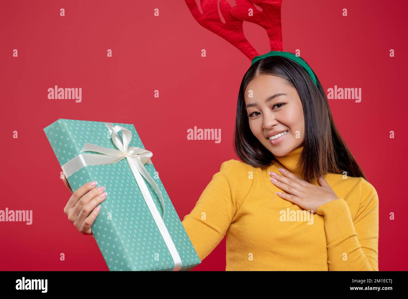 Contented asian adult woman hi-res stock photography and images - Alamy