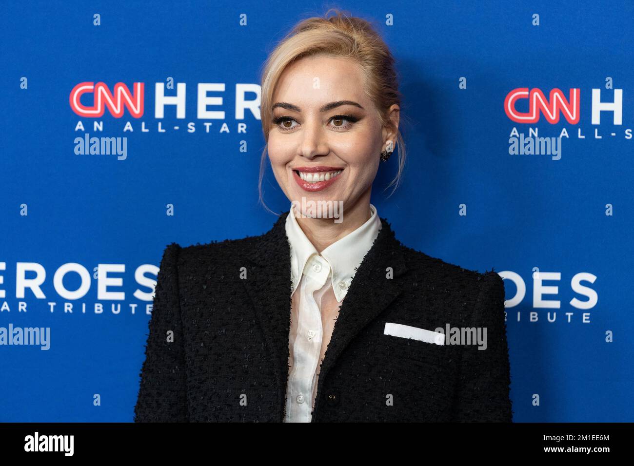 December 11, 2022, New York, New York, United States: Aubrey Plaza wearing dress by Thom Browne attends the 16th annual CNN Heroes: An All-Star Tribute at the American Museum of Natural History  (Credit Image: © Lev Radin/Pacific Press via ZUMA Press Wire) Stock Photo