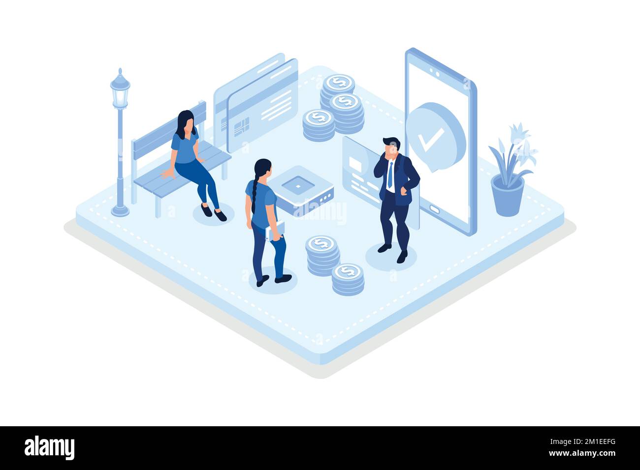 Personal finance concept, isometric vector modern illustration Stock Vector