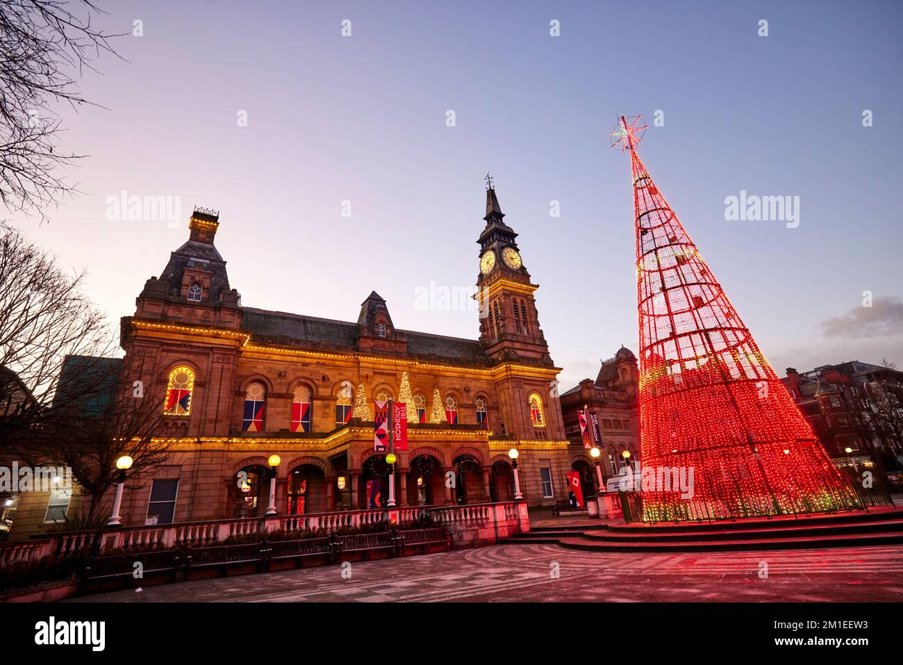 Southport new led Christmas tree outside The landmark building Atkinson