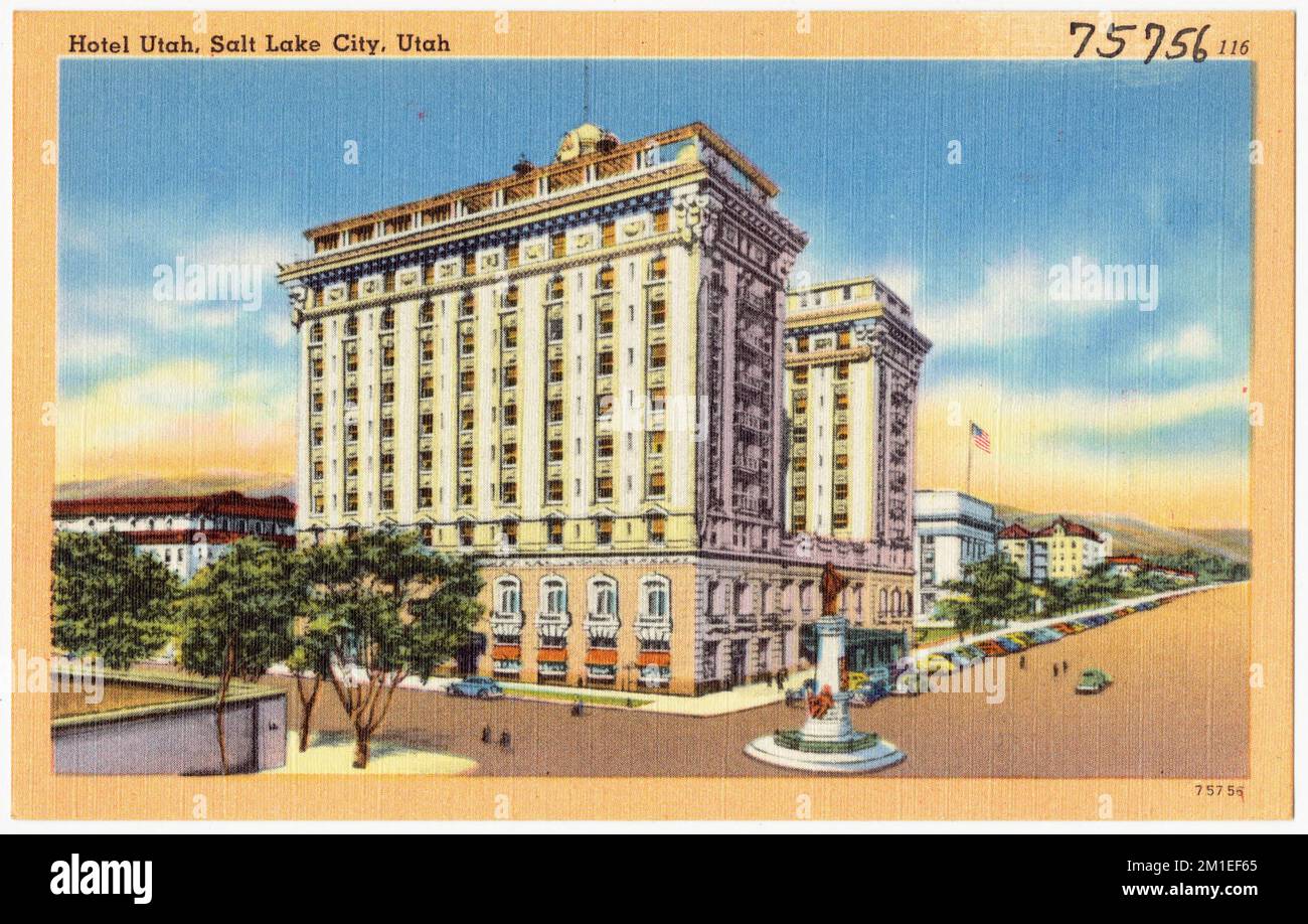 Hotel Utah, Salt Lake City, Utah , Hotels, Tichnor Brothers Collection, postcards of the United States Stock Photo