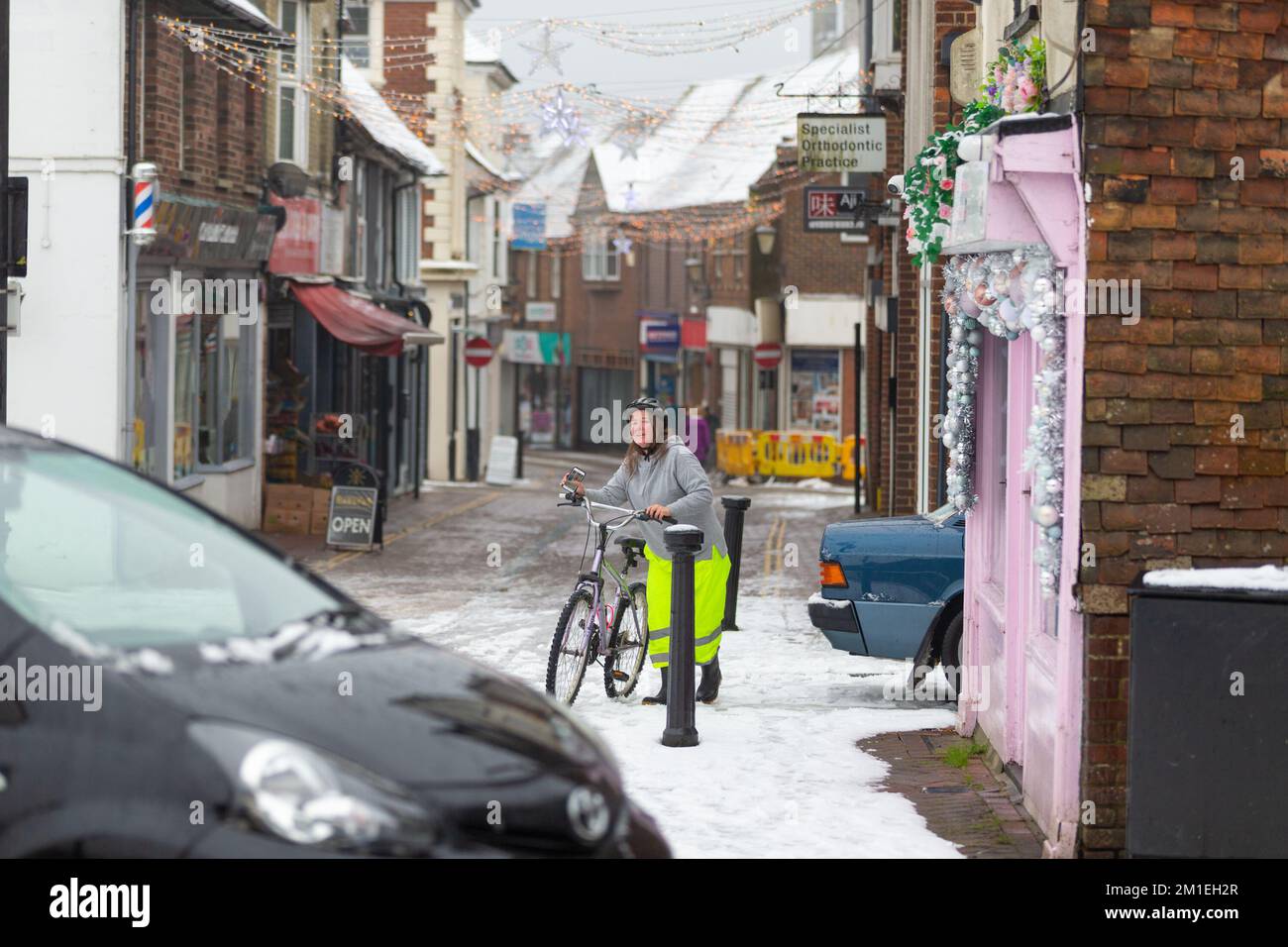 Ashford, Kent, UK. 12th Dec, 2022. UK Weather Treacherous walking