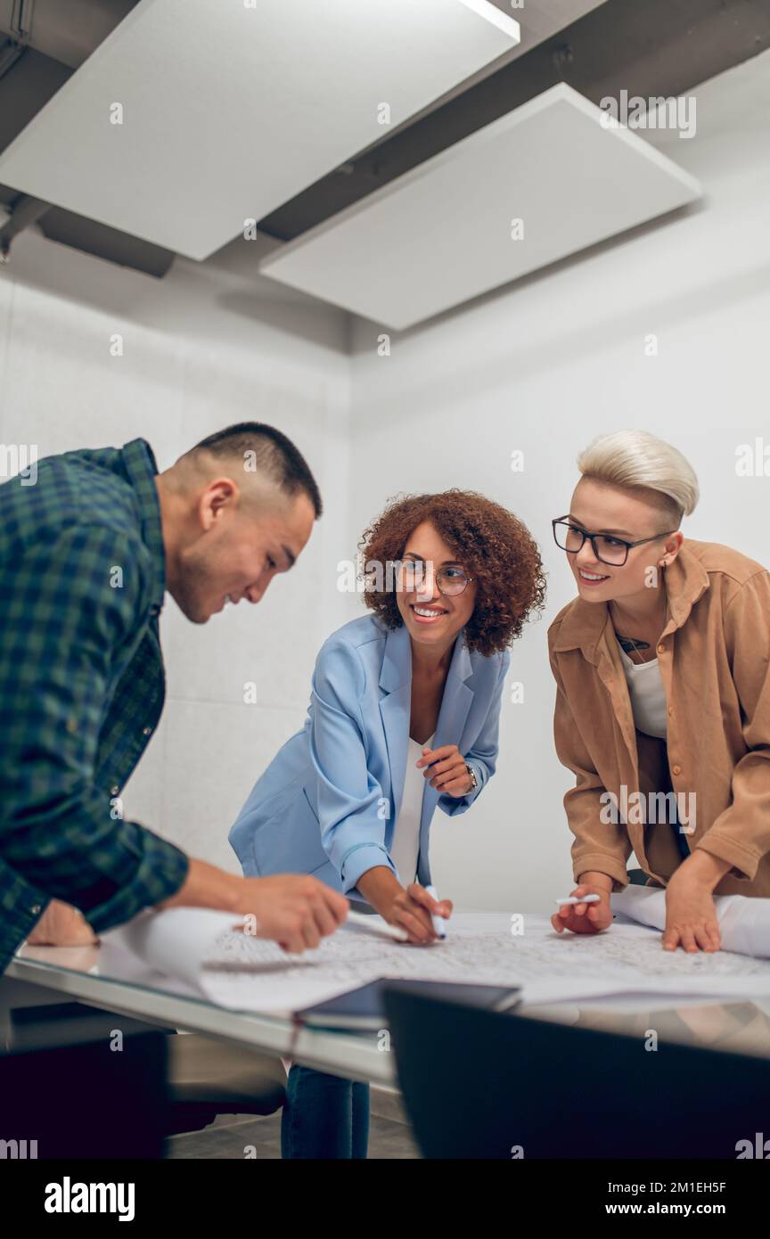Team of engineers working on a building project Stock Photo