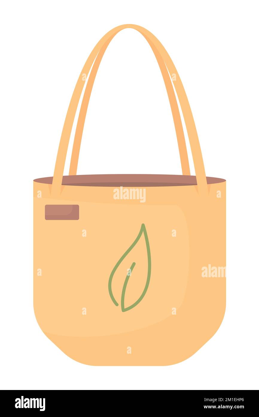 Eco bag semi flat color vector object Stock Vector