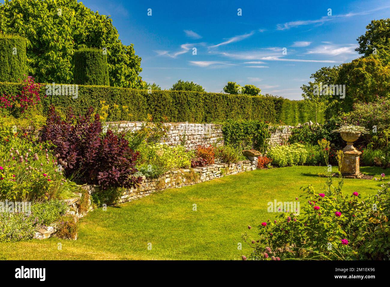 The colourful Sunken Garden at Lytes Cary Manor, nr Somerton, Somerset