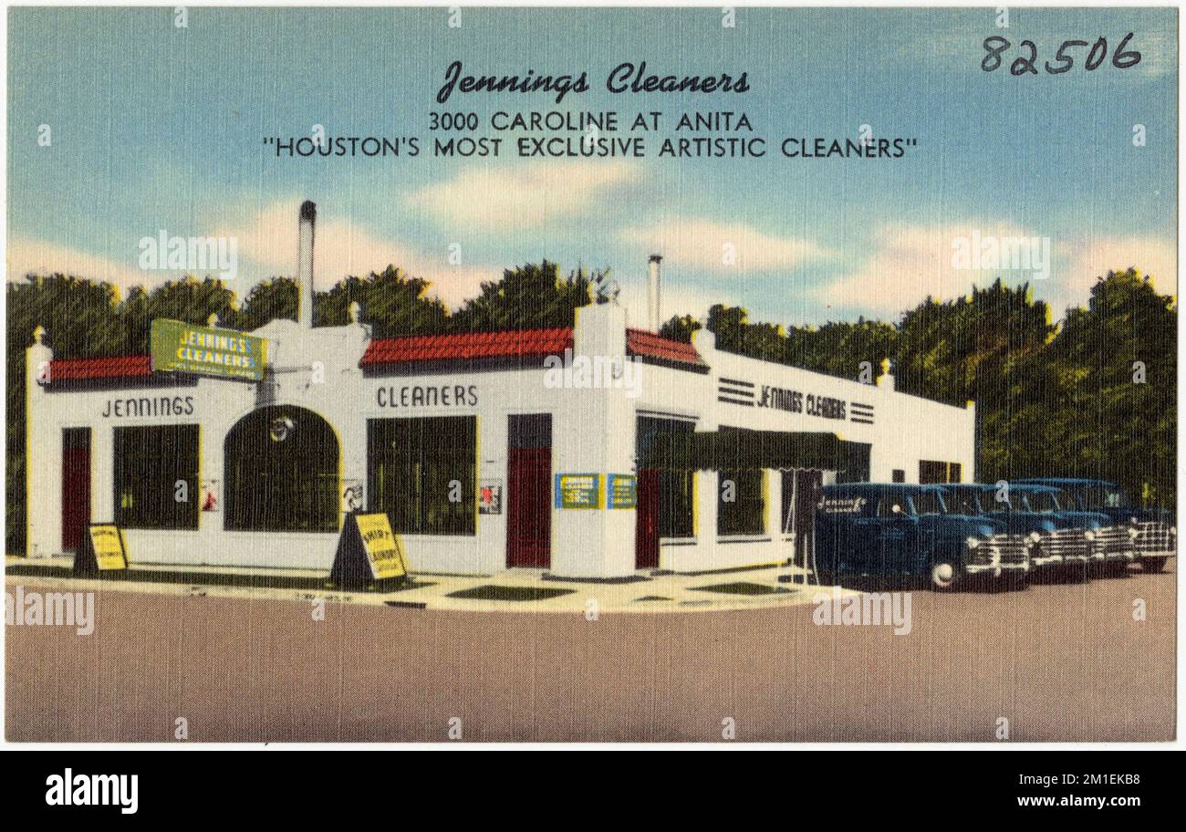 Jennings Cleaners, 3000 Caroline at Anita, 'Houston's most exclusive artistic cleaners
