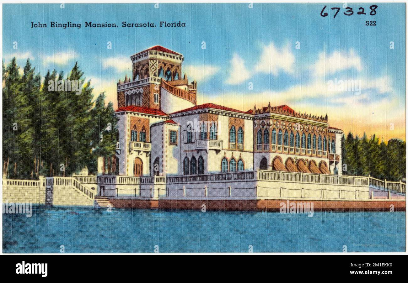 John Ringling Mansion, Sarasota, Florida , Houses, Tichnor Brothers