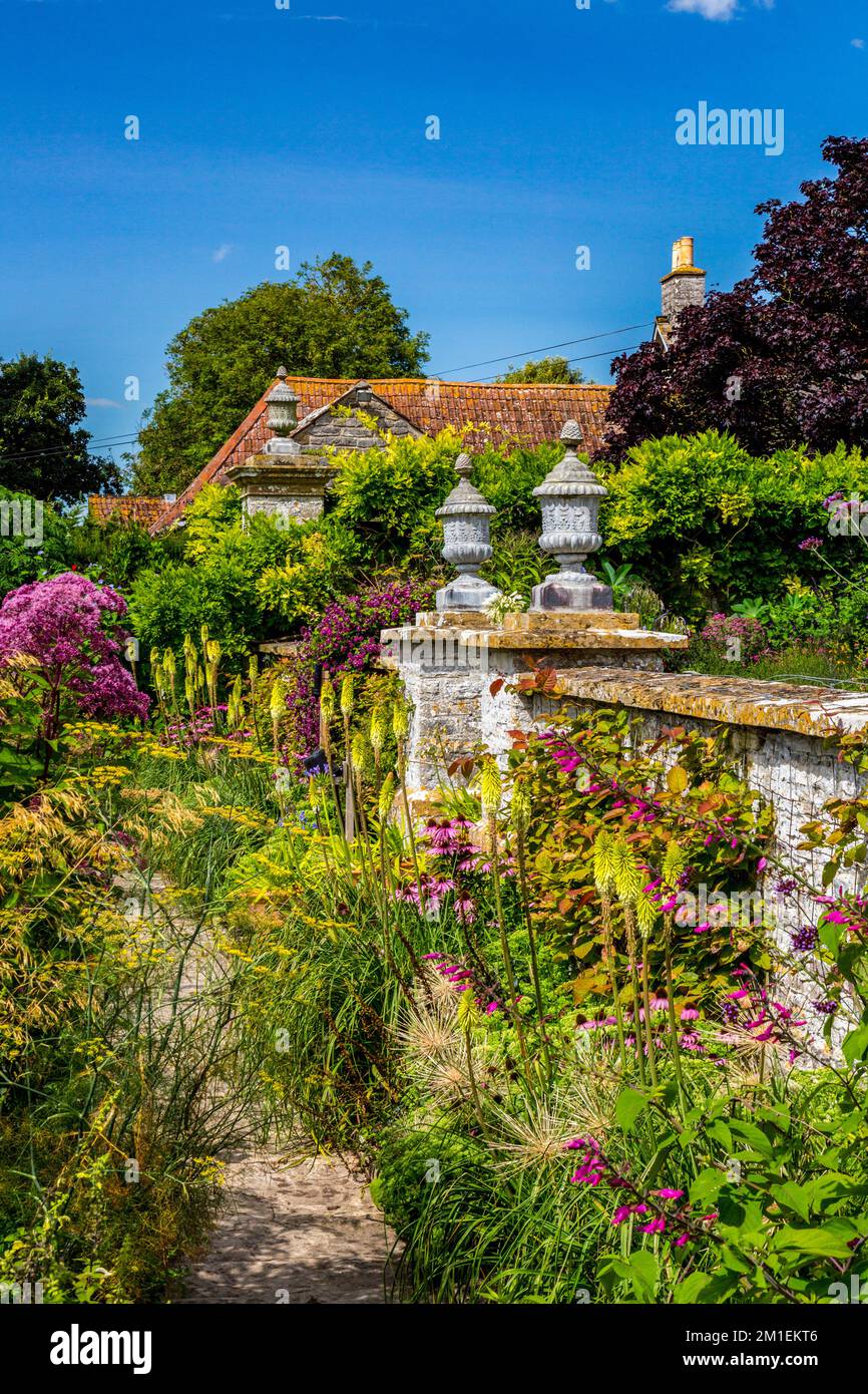 The colourful Cutting Garden at Lytes Cary Manor, nr Somerton, Somerset