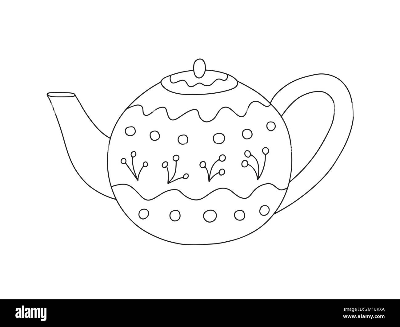 Vector doodle teapot with cute ornament Stock Vector Image & Art Alamy