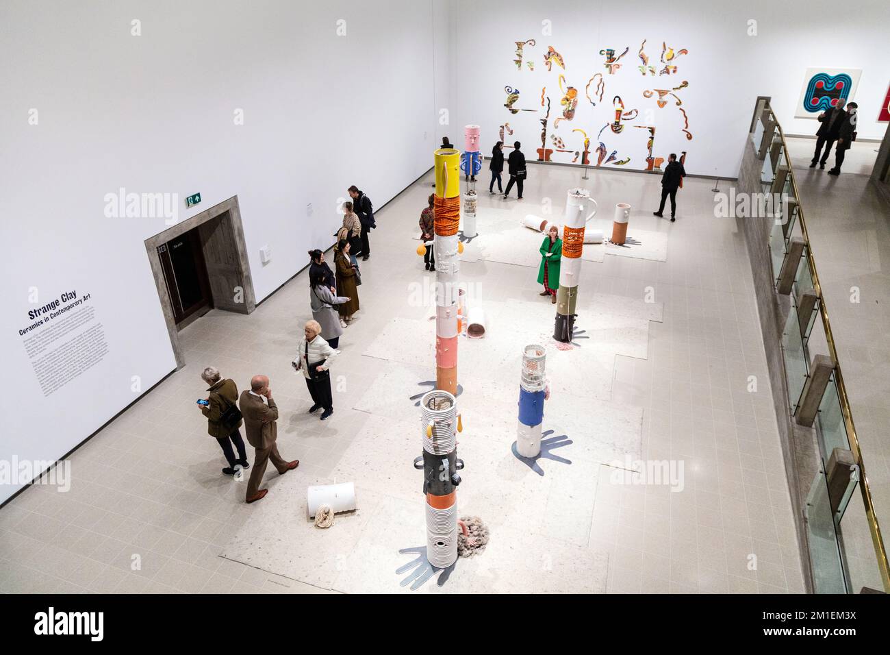 Visitors at the Strange Clay: Ceramics in Contemporary Art 2022 exhibition, Hayward Gallery, London, UK Stock Photo