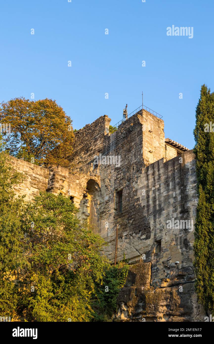 Medieval castle of Sommières at sunset Stock Photo