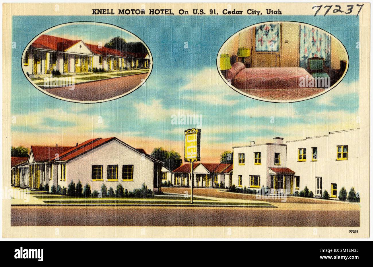 Knell Motor Hotel, on U.S. 91, Cedar City, Utah , Hotels, Tichnor Brothers Collection, postcards of the United States Stock Photo