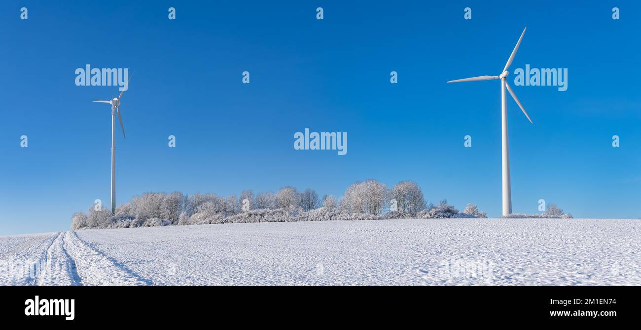 Wind Turbine in a Winter Landscape Stock Photo - Alamy