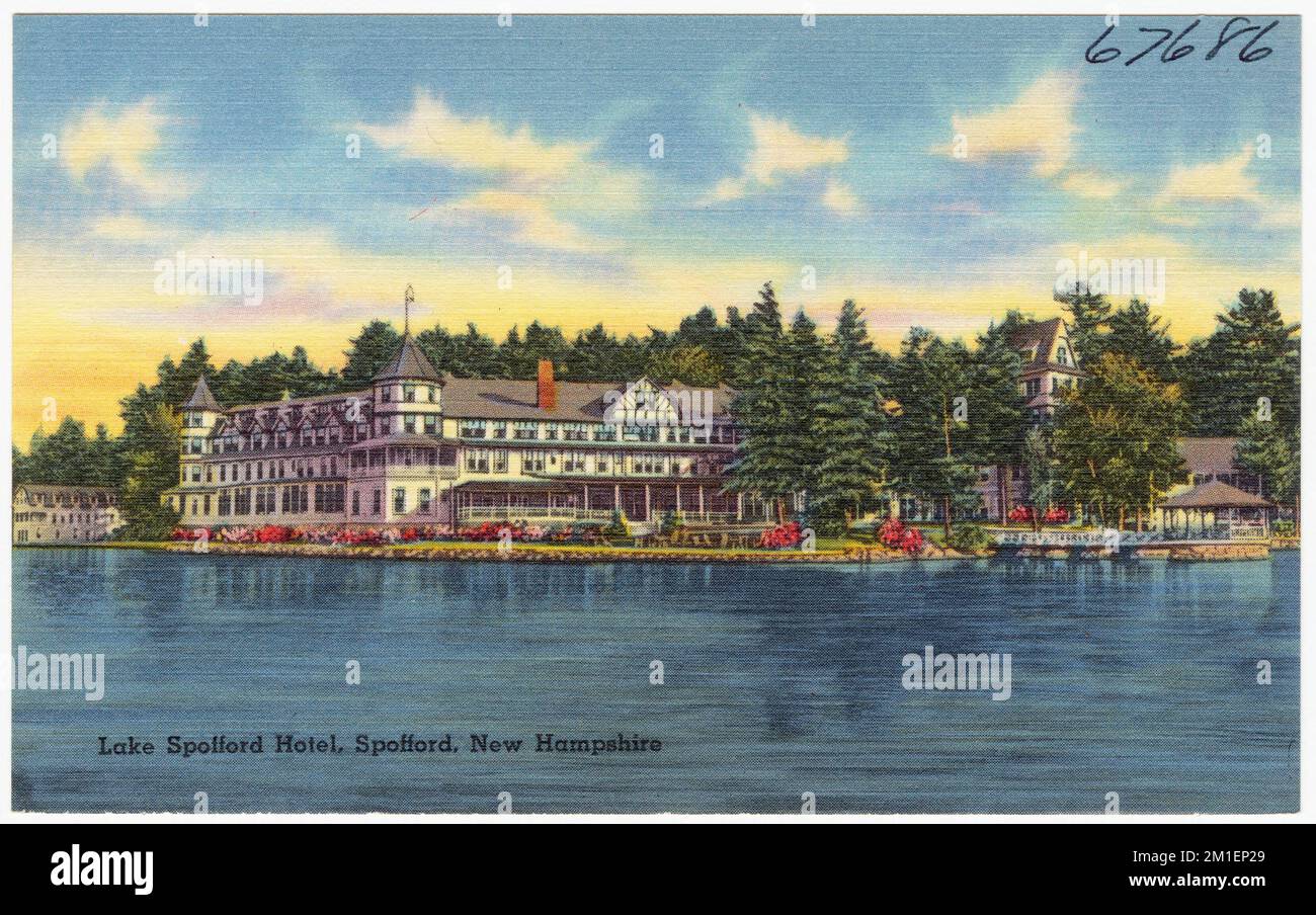 Lake Spofford Hotel, Spofford, New Hampshire , Hotels, Tichnor Brothers Collection, postcards of the United States Stock Photo