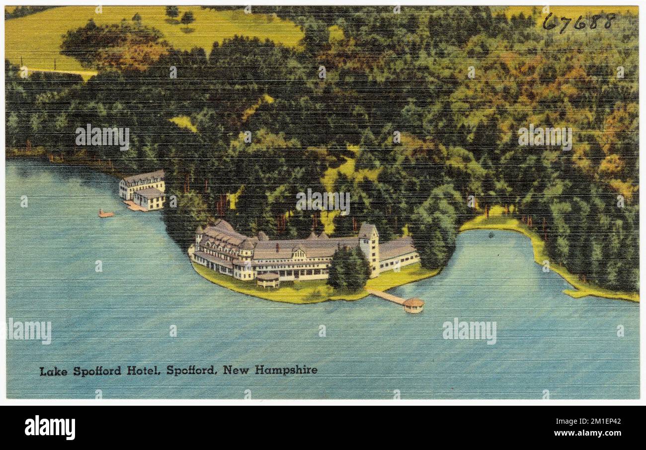 Lake Spofford Hotel, Spofford, New Hampshire , Hotels, Lakes & ponds, Tichnor Brothers Collection, postcards of the United States Stock Photo