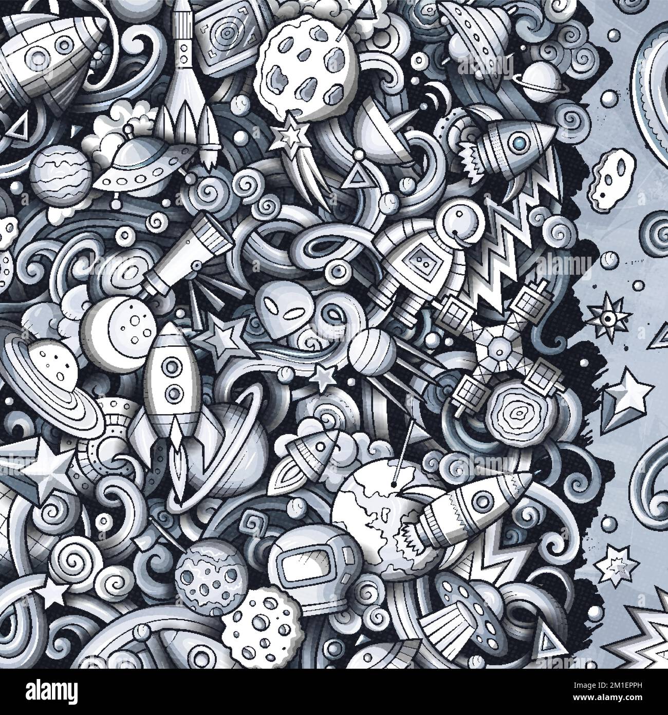 Cartoon vector doodles Space frame Stock Vector Image & Art - Alamy
