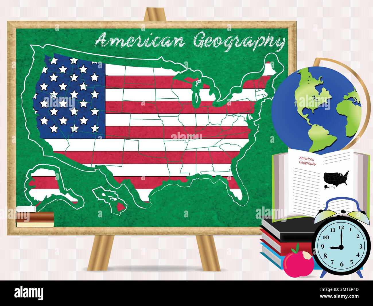 American map on green blackboard American - American Map On Green Blackboardamerican Geography Studyclassroom Background With Bookglobemap 2M1ER4D